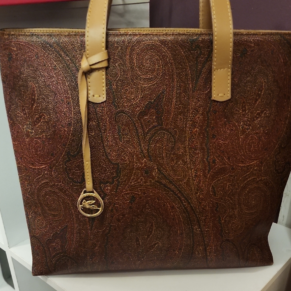 ETRO Brown  Patterned Tote Bag
